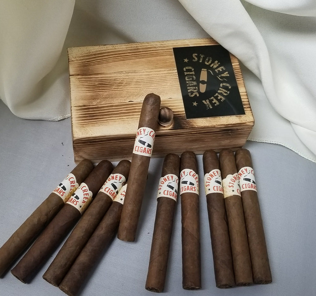 Bourbon cigar - 10 pack <br> includes custom made cigar box